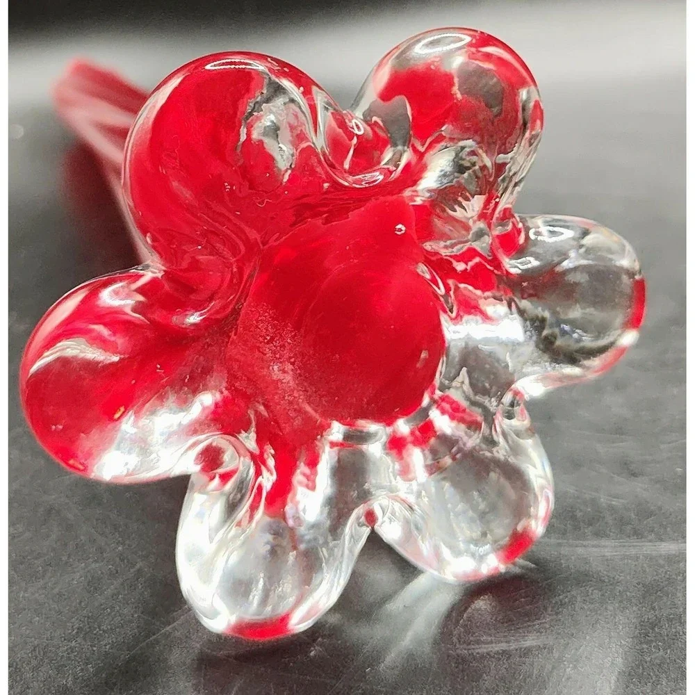 Vintage Bud Vase Elephant Foot Ruby Red Cased Twisted Art Glass 9.75
